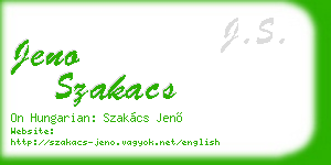 jeno szakacs business card